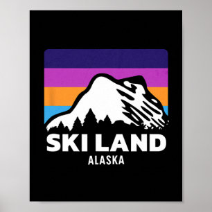 Ski Land Fairbanks Alaska Skien Snowboarden Famili Poster