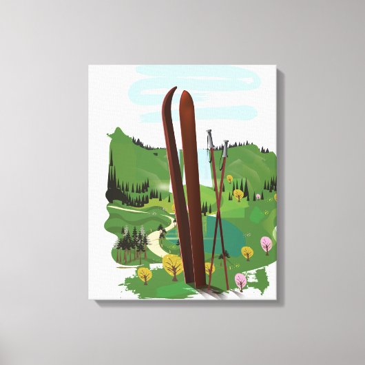 Ski landschap canvas afdruk (Voorkant)