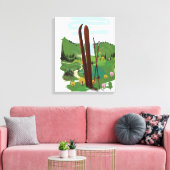 Ski landschap canvas afdruk (Insitu (Woonkamer))