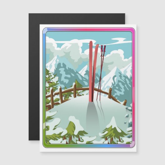 Ski landschap cartoon (Voorkant / Achterkant)