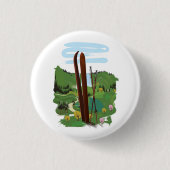 Ski-landschap Ronde Button 3,2 Cm (Voorkant)
