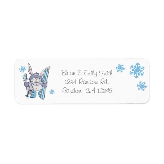 Ski lapin coutume flocon de neige retour étiquette (Devant)