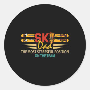 Ski-liefhebbende vader meest stressvolle positie V Ronde Sticker