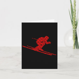 Ski Liefhebbers Valentijnsharten Liefde Cute Silho Kaart