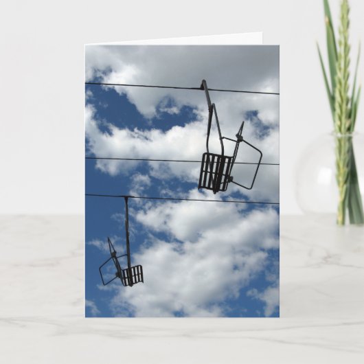Ski Lift and Sky-vakantiekaart Feestdagen Kaart (Voorkant)