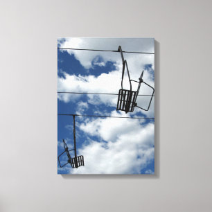 Ski Lift en Sky Canvas Afdruk