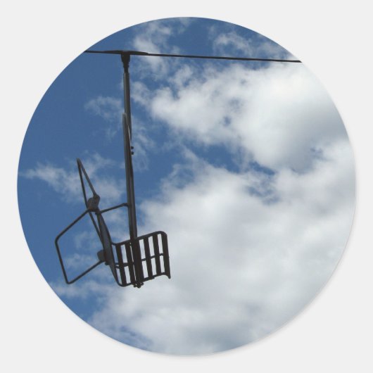 Ski Lift en Sky Ronde Sticker (Voorkant)