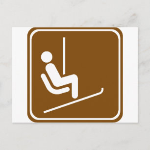 Ski Lift Highway Sign Briefkaart