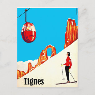 Ski lift in Tignes, Frankrijk Briefkaart