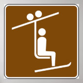 Ski Lift Symbol Rustic Winter Sports Icon Poster (Voorkant)