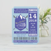 SKI LIFT TICKET Bar Bat mitzvah Invitation (Debout devant)