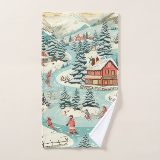 ski lodge bain Serviettes set (Serviette à main)