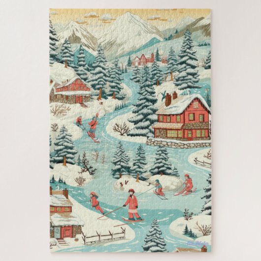 ski lodge neige montagne 1014 pcs Puzzle (Vertical)