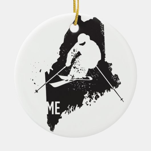 Ski Maine Keramisch Ornament (Voorkant)
