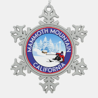 Ski Mammoth Mountain California Skiing Tin Sneeuwvlok Ornament
