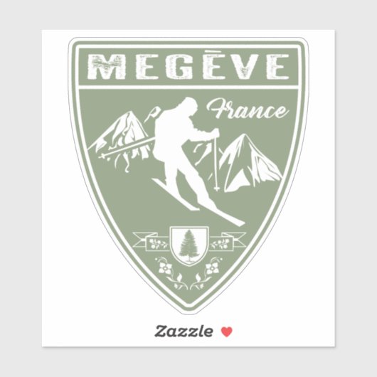 Ski Megeve France Sticker (Vel)