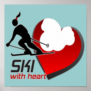 SKI MET HARTPOSTER POSTER
