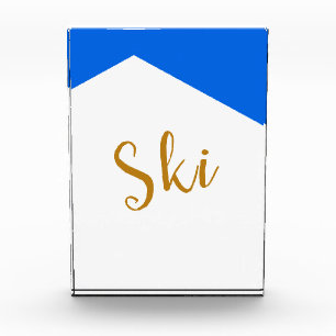 SKI Moderne Heldere Witte Berg Alpine Blue Sky Fotoblokken