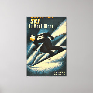Ski Mont Blanc 1951  Frans Skiing Canvas Afdruk