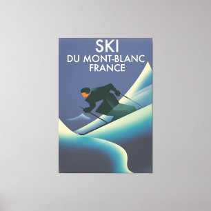 Ski Mont Blanc Frankrijk Canvas Afdruk
