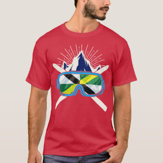 Ski Monterey California Flag Skiing Skier Winter S T-shirt