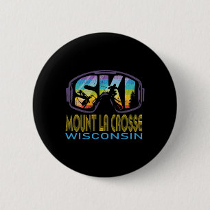 Ski Mount La Crosse Wisconsin Ski Vakantie  Ronde Button 5,7 Cm