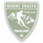 Ski Mount Shasta California Sticker (Voorkant)