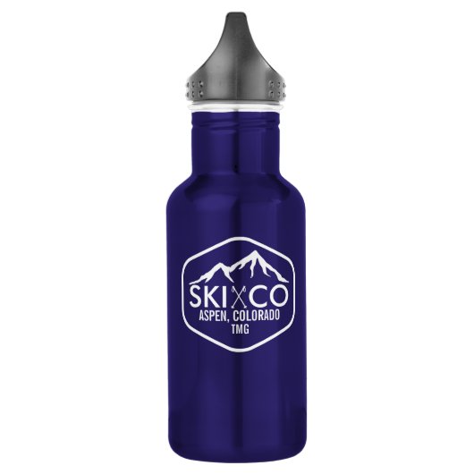 Ski Mountain Aspen Colorado Monogrammed Waterfles (Links)