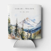 Ski Mountain Telluride Colorado Waterverf bruiloft Blikjeskoeler (Achterkant)