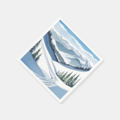 Ski Mountain Waterverf Servet (Hoek)