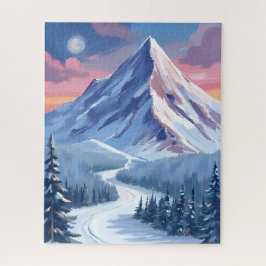 Ski Mountain Winter Nature Landscape Painting Legpuzzel