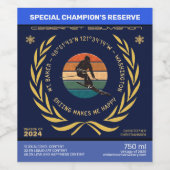 Ski Mt. Baker, Man - Geel Tekst Wijn Etiket (Enkel label)