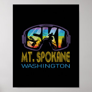 Ski Mt Spokane Washington Skivakantie Poster