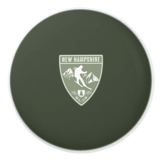 Ski New Hampshire Keramische Knop (Voorkant)