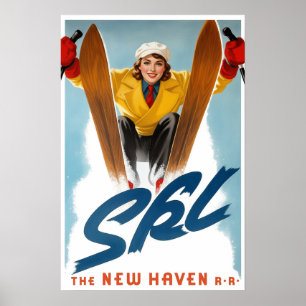 Ski New Haven-spoorweg Poster