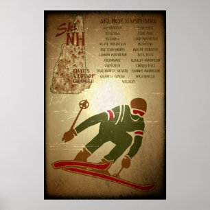 Ski NH look Vintage affiche de ski