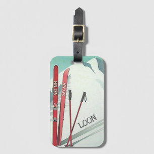 Ski NH Loon Mountain Illustratie Bagagelabel