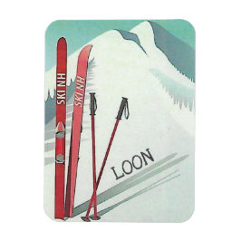 Ski NH Loon Mountain  Ski Art Magneet