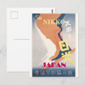 Ski Nikko Japan Travel Briefkaart (Voorkant / Achterkant)