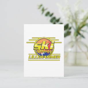 Ski Noorwegen Lillehammer 80s sfeer Briefkaart