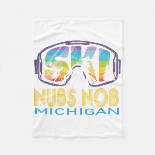 Ski Nubs Nob Michigan Ski Vakantie Fleece Deken