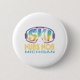 Ski Nubs Nob Michigan Skivakantie Ronde Button 5,7 Cm