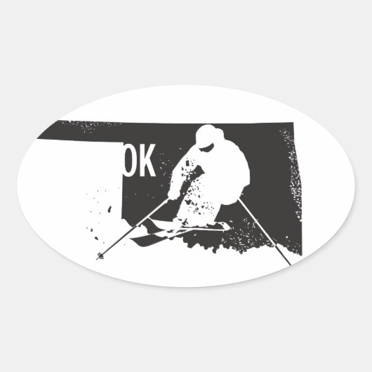 Ski Oklahoma Ovale Sticker (Voorkant)
