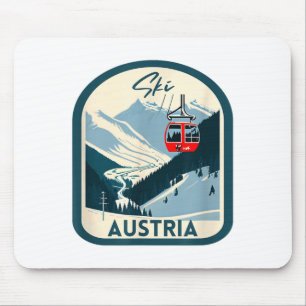Ski Oostenrijk retro vintage stijl Oostenrijks ski Muismat
