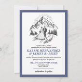 Ski paar bruiloft kaart (Voorkant)