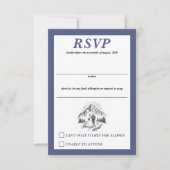 Ski paar bruiloft RSVP kaartje (Voorkant)