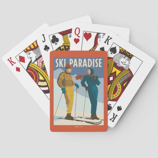 Ski Paradise  Print Pokerkaarten (Achterkant)