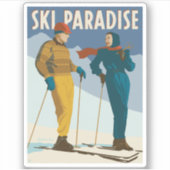 Ski Paradise Print Sticker (Voorkant)