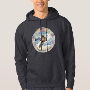 Ski Park City, Utah, Man Skiet Hoodie