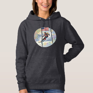 Ski Park City, Utah, vrouwelijke skiër Hoodie